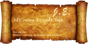 Jánosa Erzsébet névjegykártya