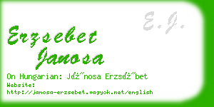 erzsebet janosa business card